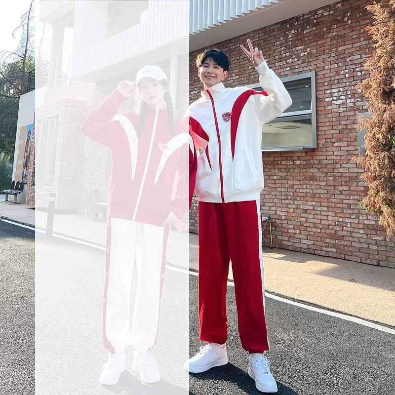 New Red Academy-Style Student Uniform Set - Middle To High School Sports Meet 3-Piece