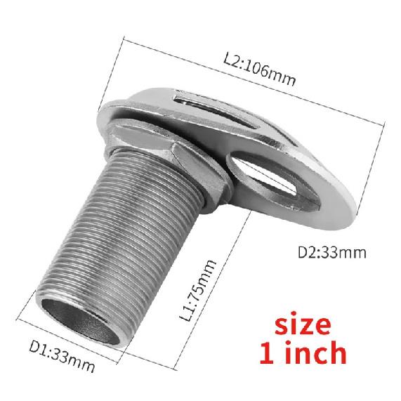 3/4inch 1inch Marine Water Filter Filtering Tool Boat Accessories Stainless Steel Intake Strainer