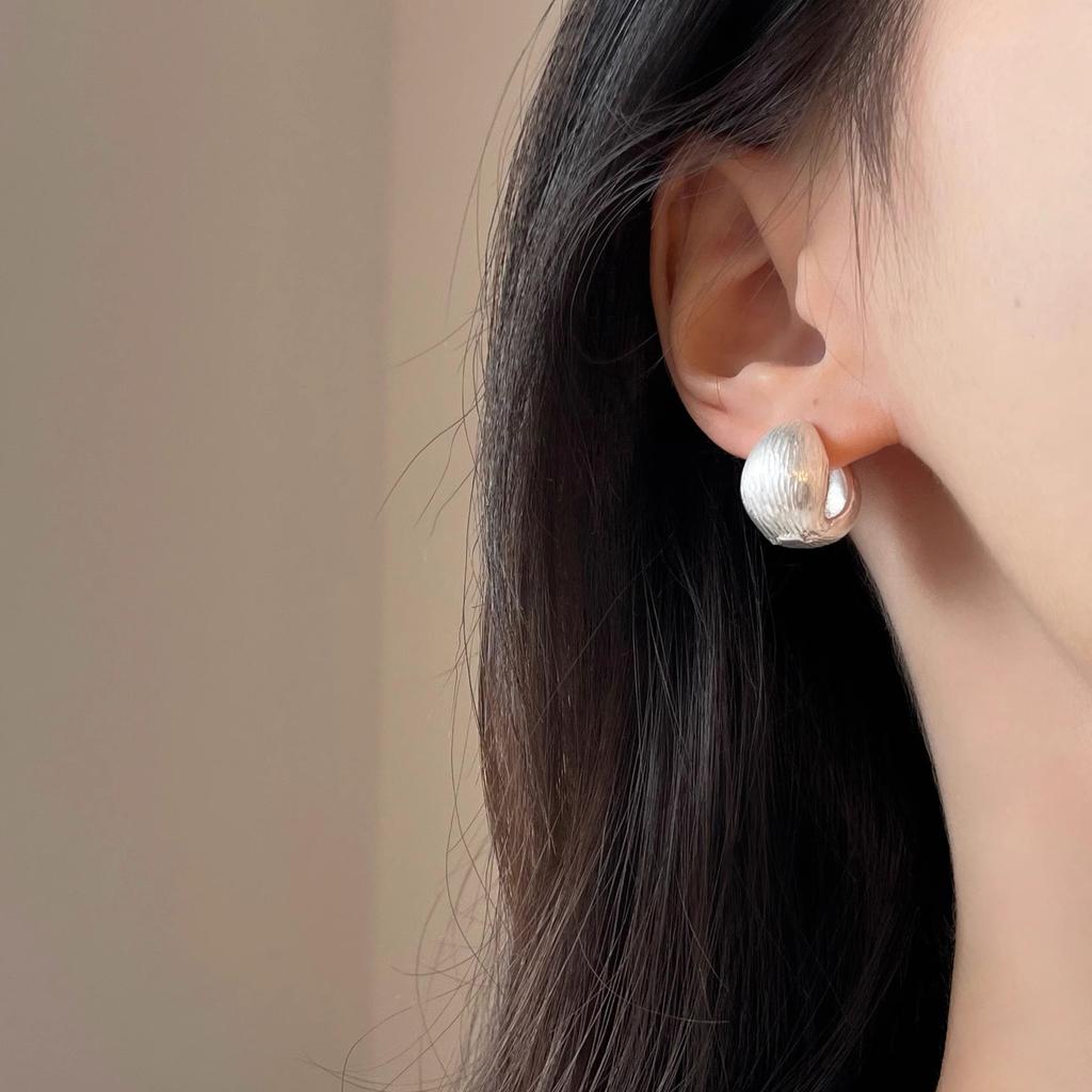 925 Sterling Silver Vintage Earrings For Women Trendy Simple Ball Gold Earring Jewelry Prevent Allergy Party Accessories Gift