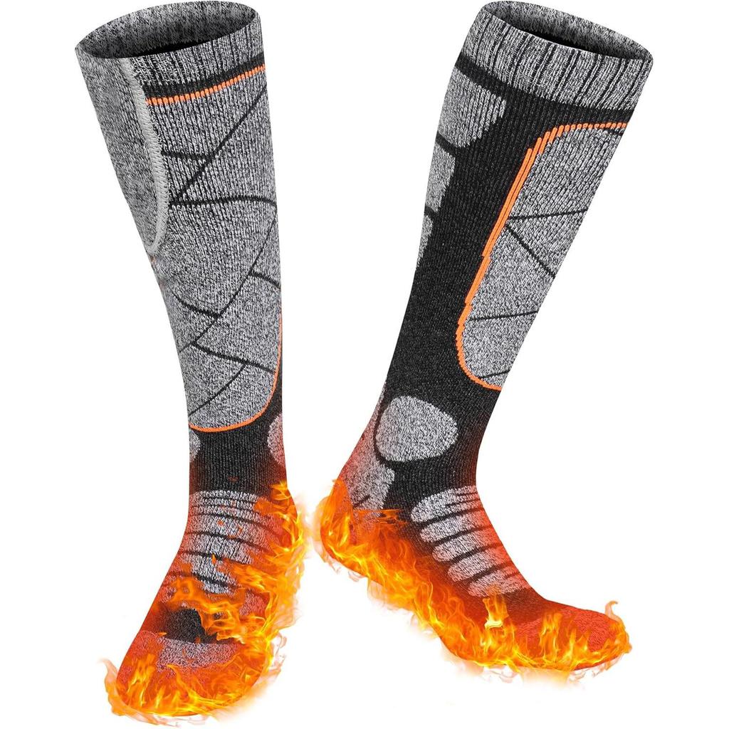 USB Rechargeable Heated Socks for Winter - Unisex Electric Warmth for Outdoor Skiing