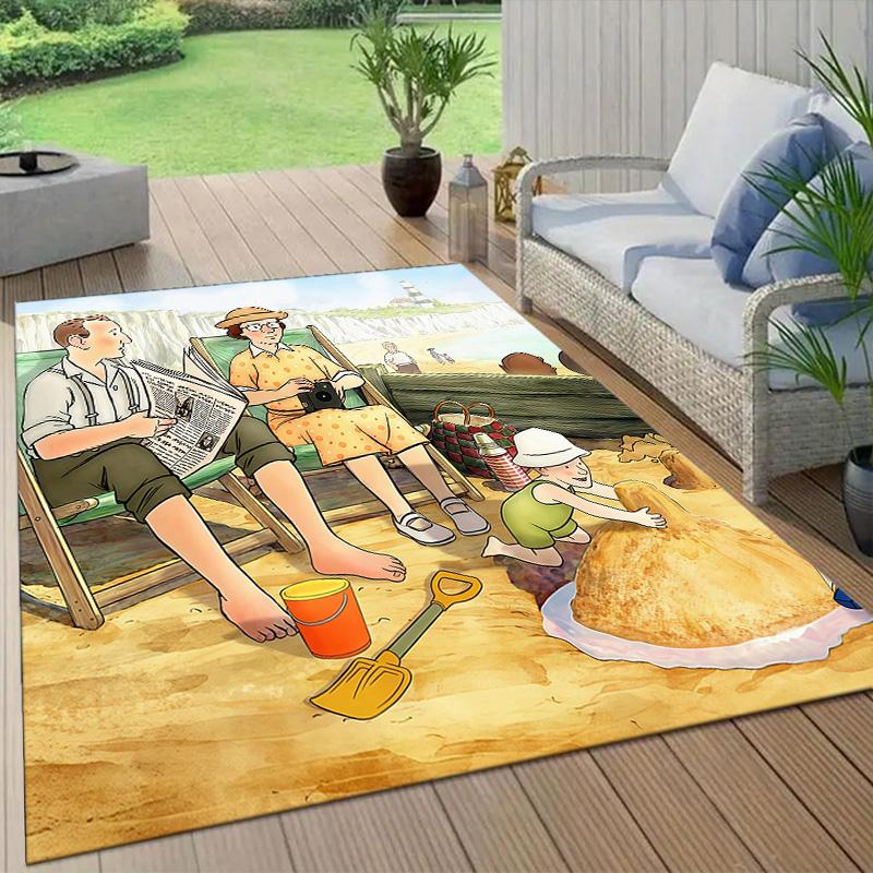 Ethel & Ernest Flannel Pattern Square Carpet,Area Rug,Carpet Rug for Living Room Bedroom Sofa Playroom Decor,Non-slip Floor Mat