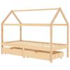 Children S Bed with Drawers Solid Pine Wood 90 X 200 Cm