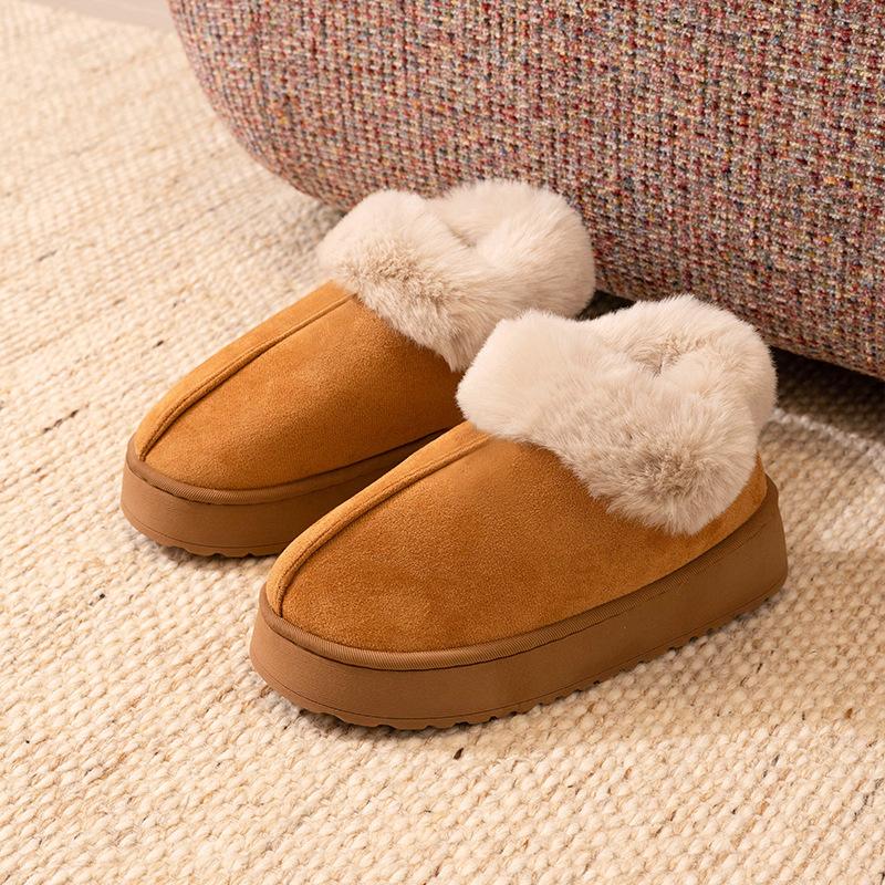 Cotton shoes women's autumn and winter new indoor home anti-skid heightening warm piled thickened all-inclusive cotton slippers