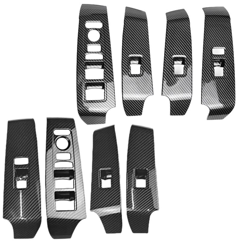 4pcs New ABS Carbon Fiber style Window Switch Panel Frame Cover For Honda Civic 11th - LHD/ RHD decoration Accessories