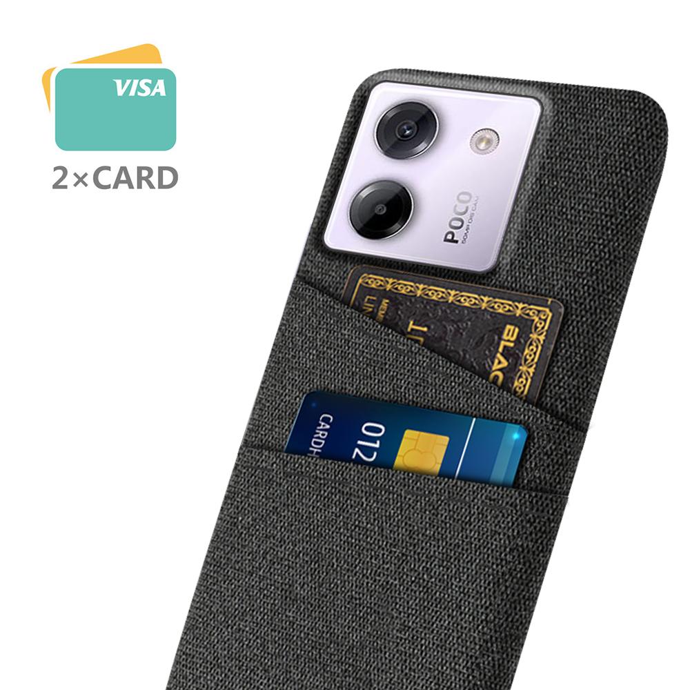 

For Xiaomi Poco M7 Pro 5G Case Cloth+Hard PC Phone Cover with Dual Card Slots Red