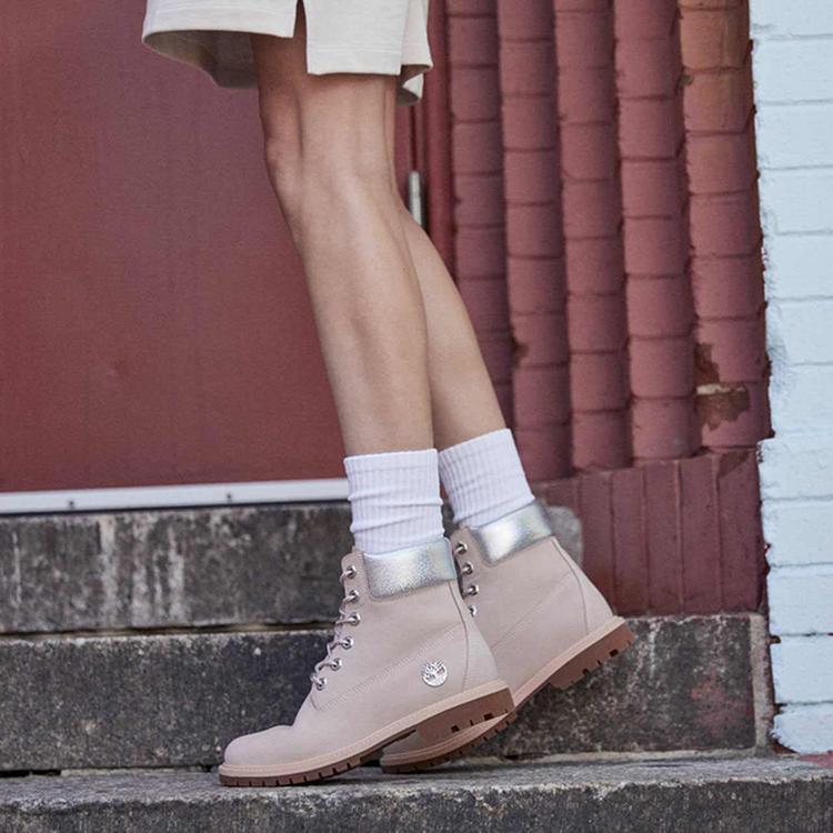Timberland 6 Inch Outdoor Casual Waterproof Leather Boots Women Boots Light-Pink A2QZNW