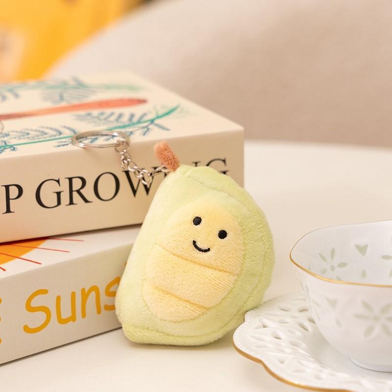 Bananas Fruit Cute Peaches Pears Plush Keychains For Decoration Backpack