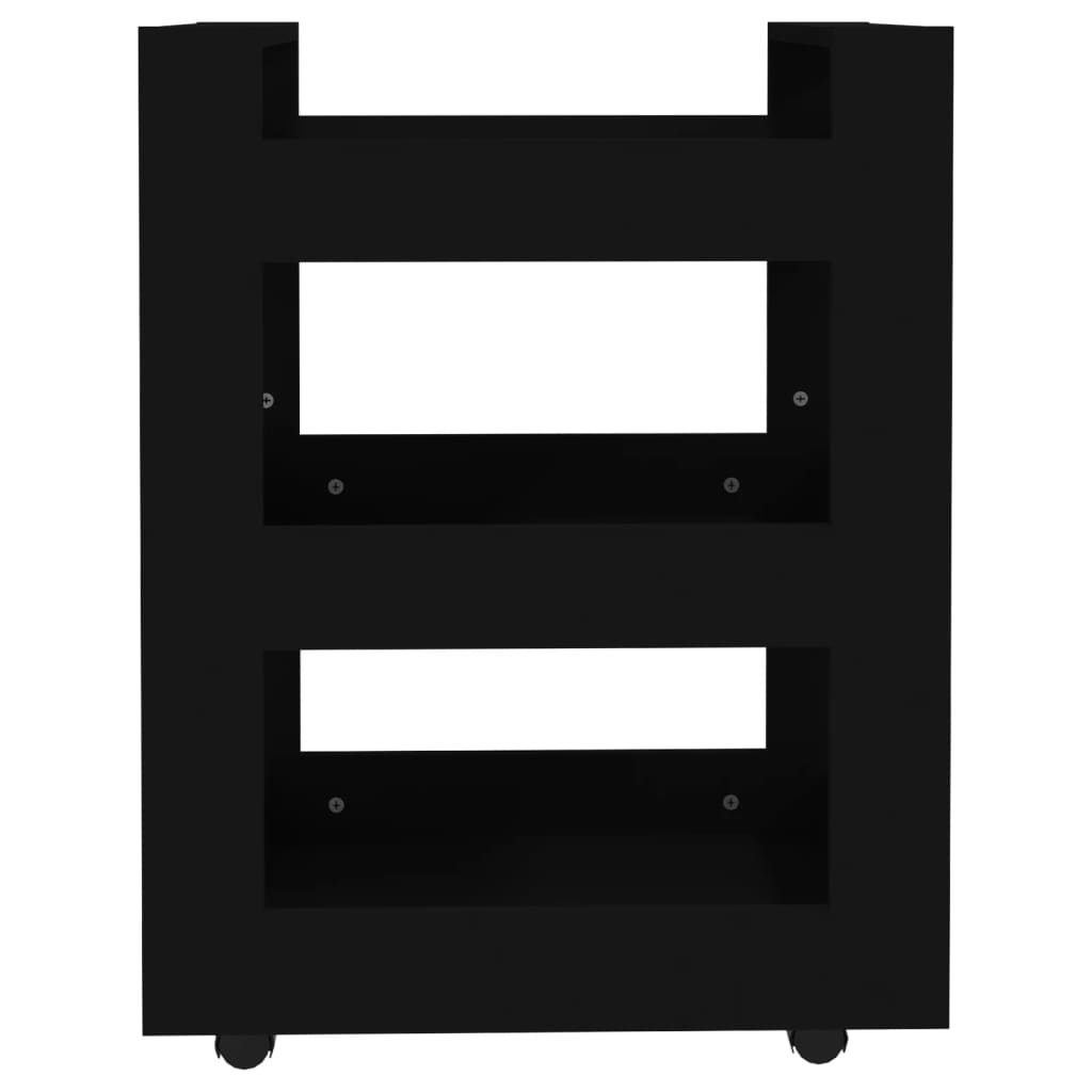 Kitchen Trolley Black 60 X 45 X 80 Cm Engineered Wood