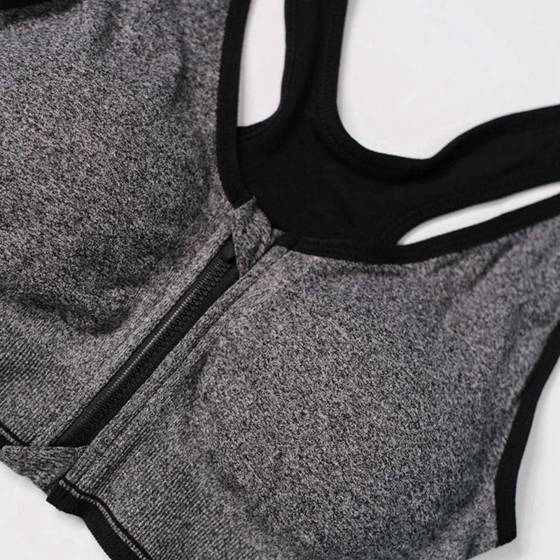 Damski sportowy biustonosz plus size zapinany z przodu