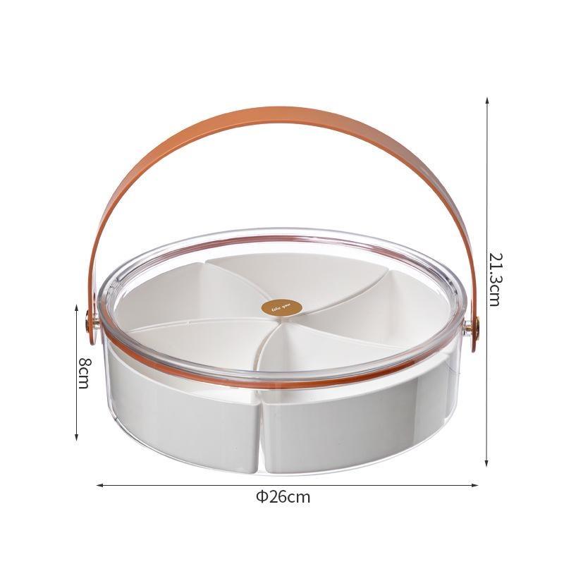 Transparent Portable Simple Dried Fruit Box with Lid Compartmentalized Sealed Snack Candy Box