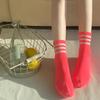 10 Pairs of Women's Three-striped Neon Mid-calf Socks