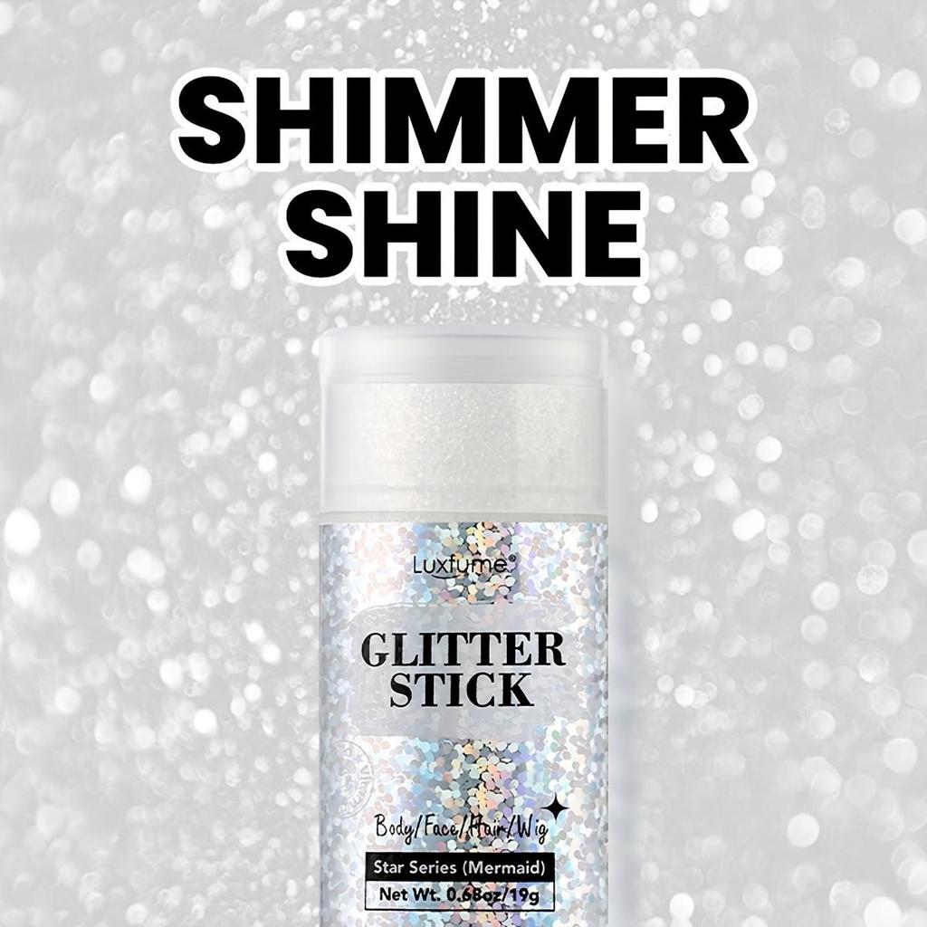 Silver Glitter Stick, Christmas Party& Rave Makeup, Long-Lasting, Easy To Remove, Perfect for Face& Hair& Body-16g