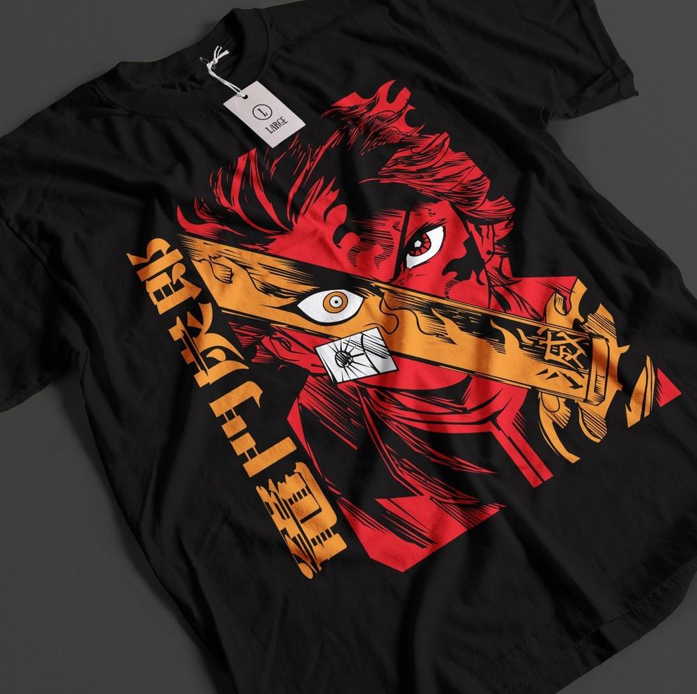 

Demon Slayer Shirt Tanjiro T-Shirt Zenitsu KNY Nezuko Inosuke Akaza Muzan Tee M
