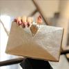 Quadratische Kastenform Metall Blattbeutel Bankettkleid Tasche Clutch Tasche Diagonale Spannweite Tragbar Kleine Quadratische Tasche Damen Trend Tasche