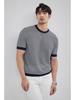 2024 Men's Striped Polo: Short-Sleeve, Versatile Round Neck Knit Shirt