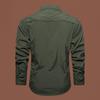 Outdoor Quick-drying Waterproof Shirt Multi-pocket Tooling Men's Lapel Long-sleeved Casual Solid Color Shirt Middle-aged and Young Jacket