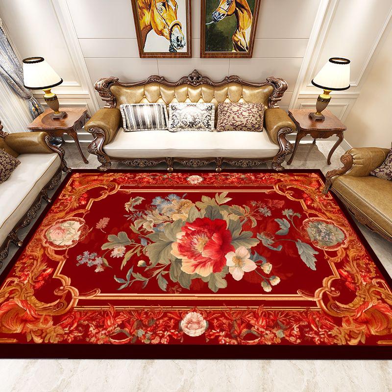 Luxury European Living Room Decoration Carpets Flower Home Decor Large Area Rug Vintage Parlor Study Anti-slip Floor Mat tapete