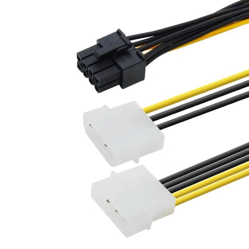 8Pin PCIe To Dual 4Pin Molex Power Adapter Cable Stable Power Output for PC DIY Enthusiasts Graphics Cards