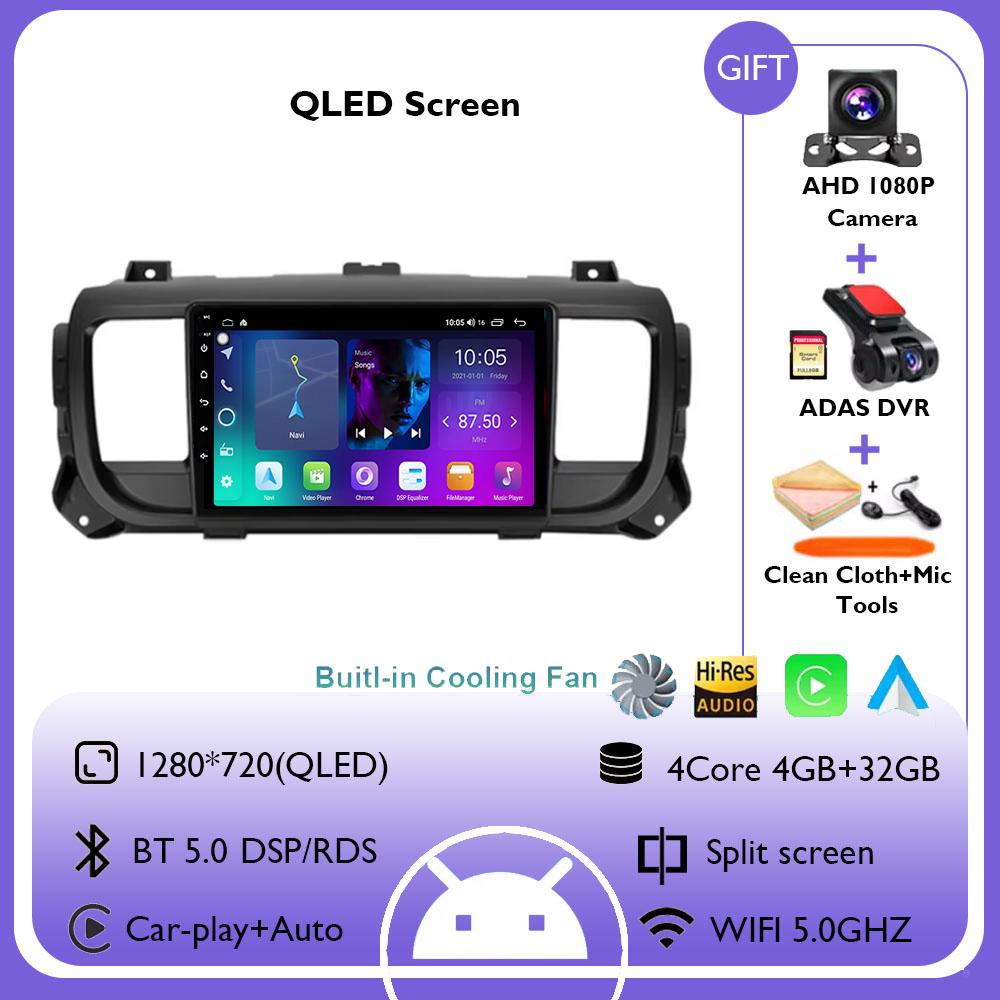 Android 14 Car Radio Multimedia Player For Citroen Jumpy III 3 SpaceTourer 1 For Peugeot Expert III 3 2016-2021 Carplay Stereo