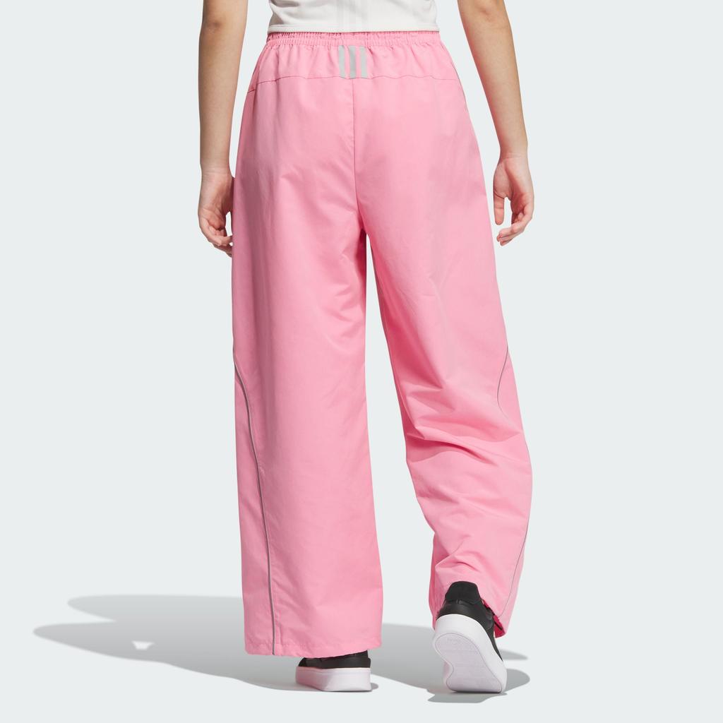 Adidas Solid Color Mid Waist Drawstring Straight Leg Retro Sports Casual Pants Women Bottoms Pink JJ3782