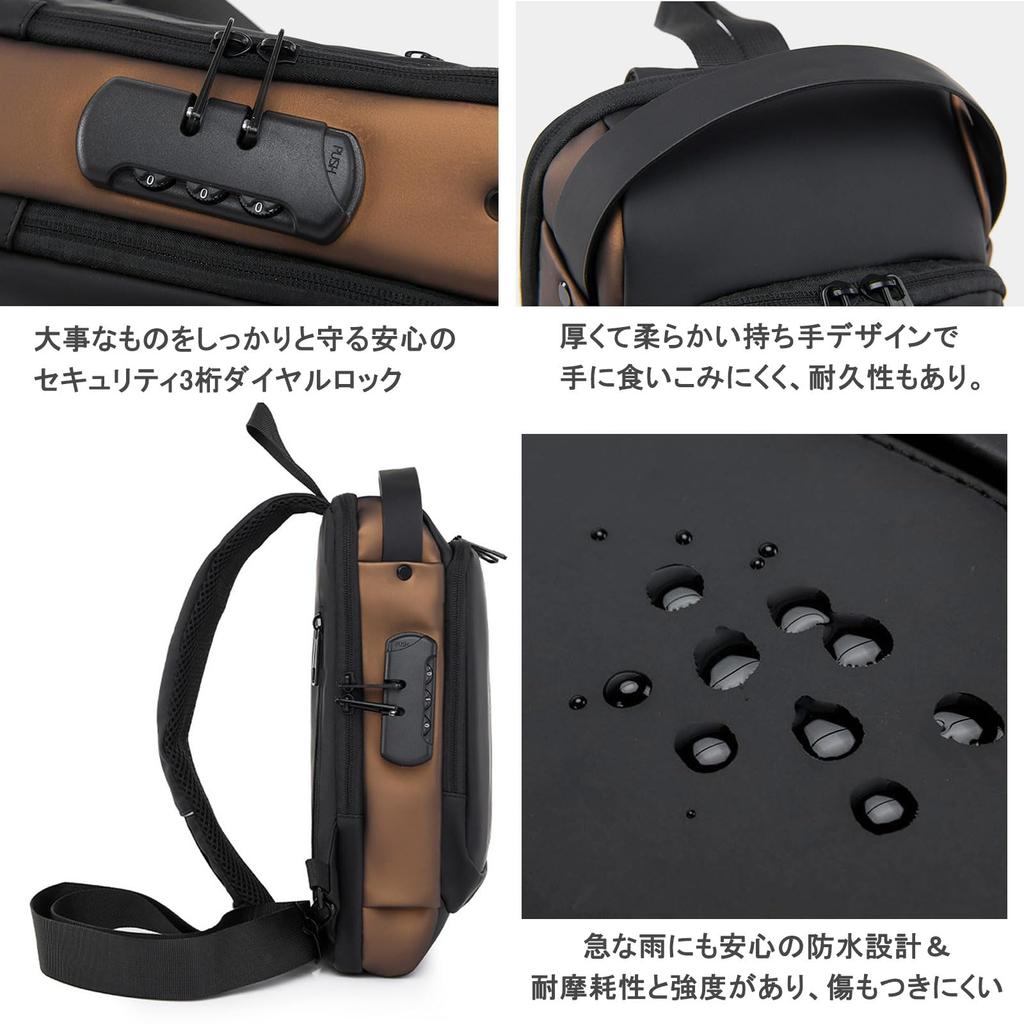 MY CHARM TOKYO Body Bag for Men and Shoulder Crossbody Outdoor Security Women, Lightweight, Water-Repellent, Bag, Sacoche, Bag, Multifunctional,