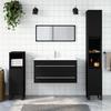 VidaXL Bathroom Cabinet with Mirror Black Engineered Wood 833880