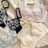Ultra-Thin Lace Embroidery Push-Up Bra with Crystal Cup, Side Support, and Comfortable Fit for Large Bust