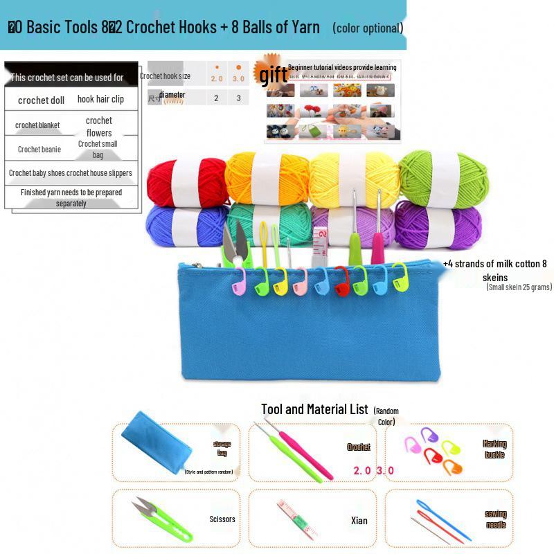 Beginner Crochet & Knitting Hook Tool Set - Starter Kit for Learning & Crafting