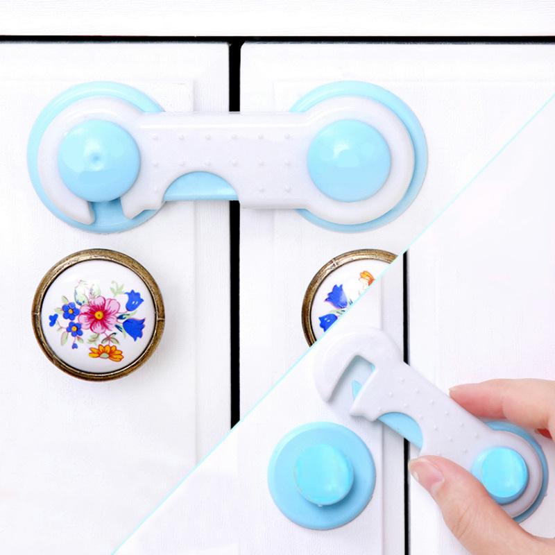 Children's anti-door lock Household wardrobe safety buckle Plastic fixed seal Drawer buckle No punching safety lock