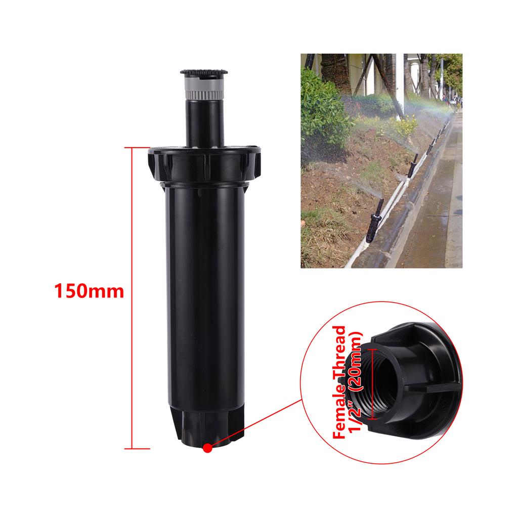 1/2" Adjustable Pop-Up Gear Driven Sprinkler Head Garden Lawn Universal Support Connector 1/2" 3/4" Male Connector