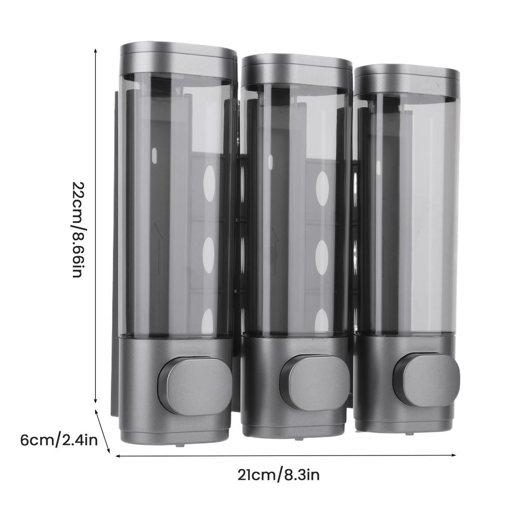 3-in-1 Shampoo and Conditioner Dispenser Wall-Mounted Shower Soap Dispenser Conditioner & Body Wash Dispenser for Bathroom Hotel