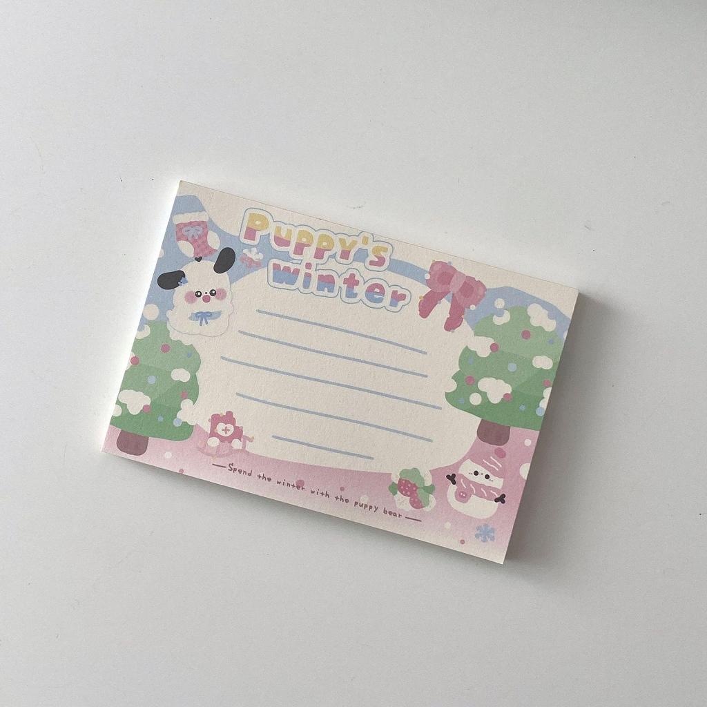 Cute Puppy Minimalist Notepad: Tearable Memo Paper for Students