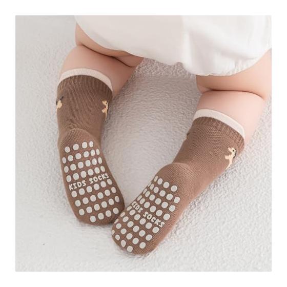 [HAYAHARU] Cute Baby Socks, Baby Socks, Children, Crew Length, Anti-Slip, For Boys, Girls, Going To Kindergarten or School, Antibacterial Cotton,