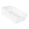 Desktop Storage Basket Space Saving Handle Rectangular Stackable Hollow Storage Basket Bin for