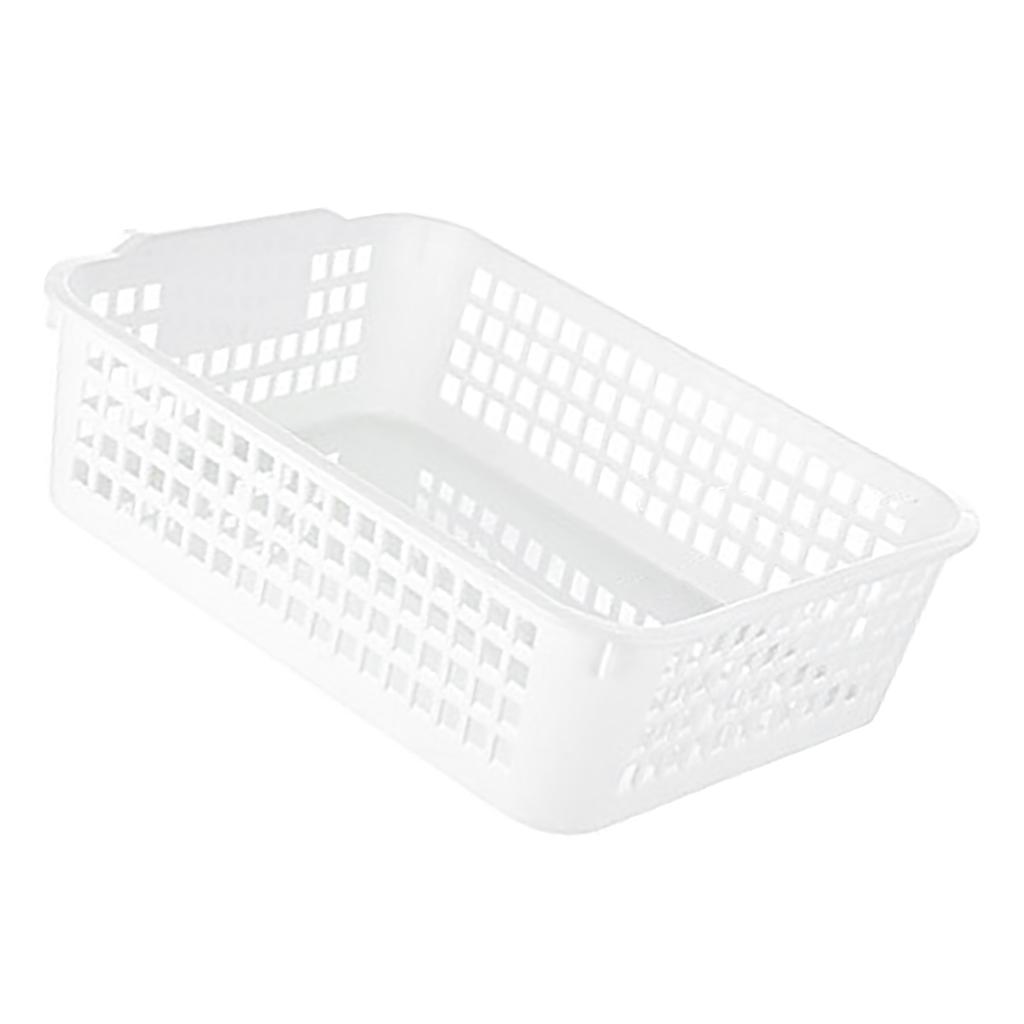 Desktop Storage Basket Space Saving Handle Rectangular Stackable Hollow Storage Basket Bin for