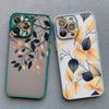 Vintage Flower Leaves Phone Case For iPhone 16 15 14 Pro Max Plus 13 12 11 Mini Pro Max X XR XS 8 7 Plus SE2 Shockproof Shells