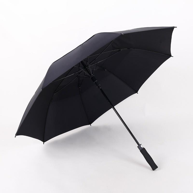 Add full fiber fake double-layer wind resistant business long handle umbrella breathable men's golf
