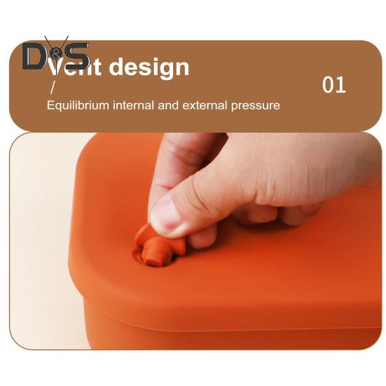 Silicone Lunch Box with Multi-compartments Leak-Proof BPA Free Food Storage Container Microwave/Oven/Freezer Safe Bento Box for Work Travel Picnic