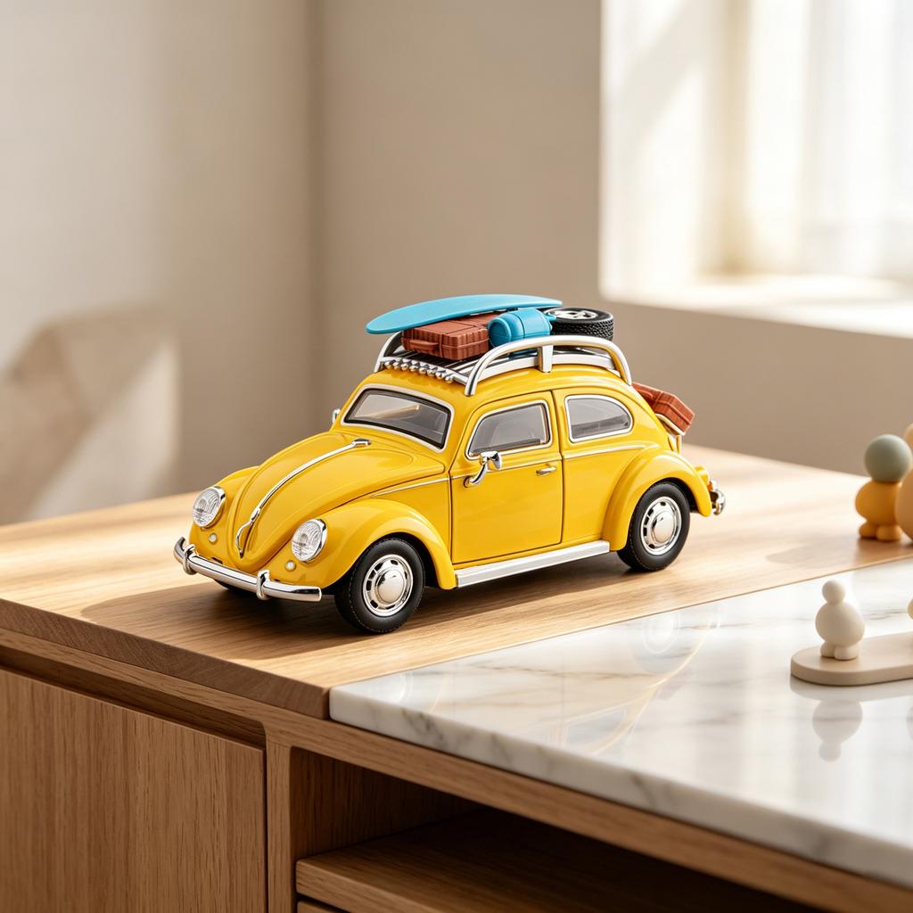 1/24 Metal Die-Cast Retro Beetle Car Model With Removable Accessories Collection Ornaments Boy Toy Car