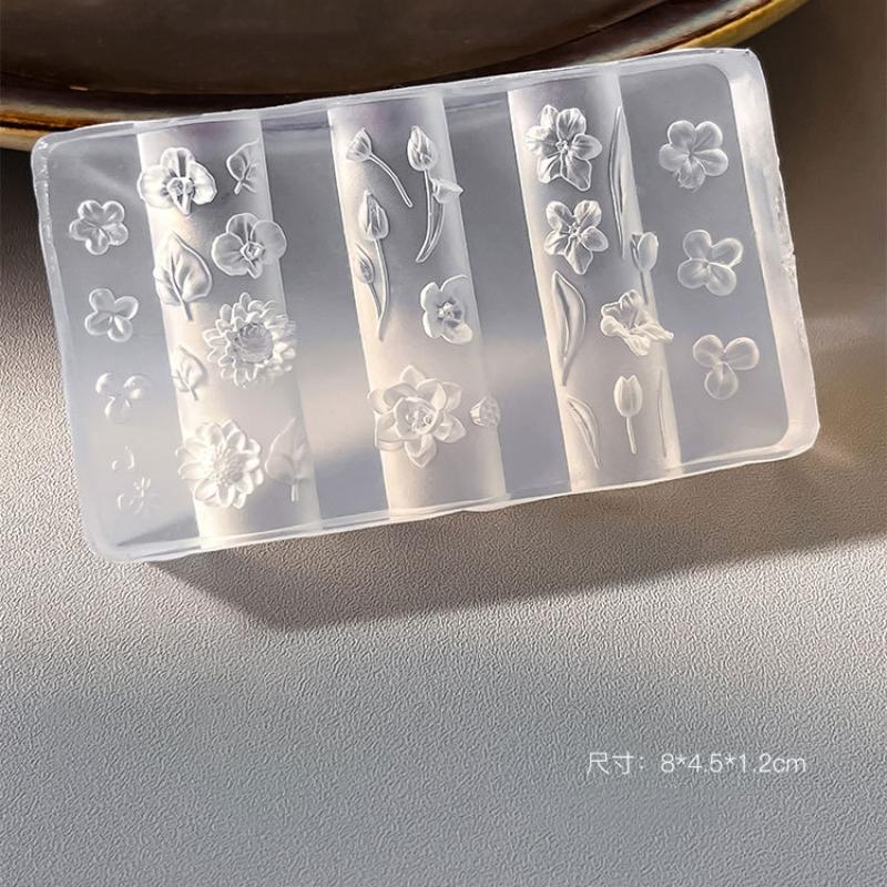 3D Silikon Blume Nagelform Wiederverwendbare Blütenblatt Schablone DIY Nagelkunst Dekorationen Maniküre Werkzeug