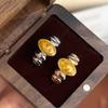 Xiaohongshu hot sale French new gradual change Doudou ring tiger eye stone autumn and winter must open
