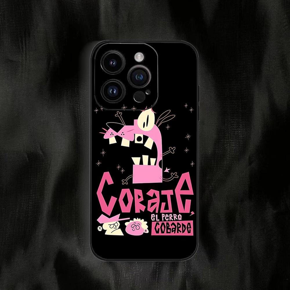 Cartoon C-Courage The C-Cowardly D-Dog Phone Case For Iphone 16 15 11 13 14 Pro Max 7 8 Plus X Xr Xs Max 12mini Black Shell Case