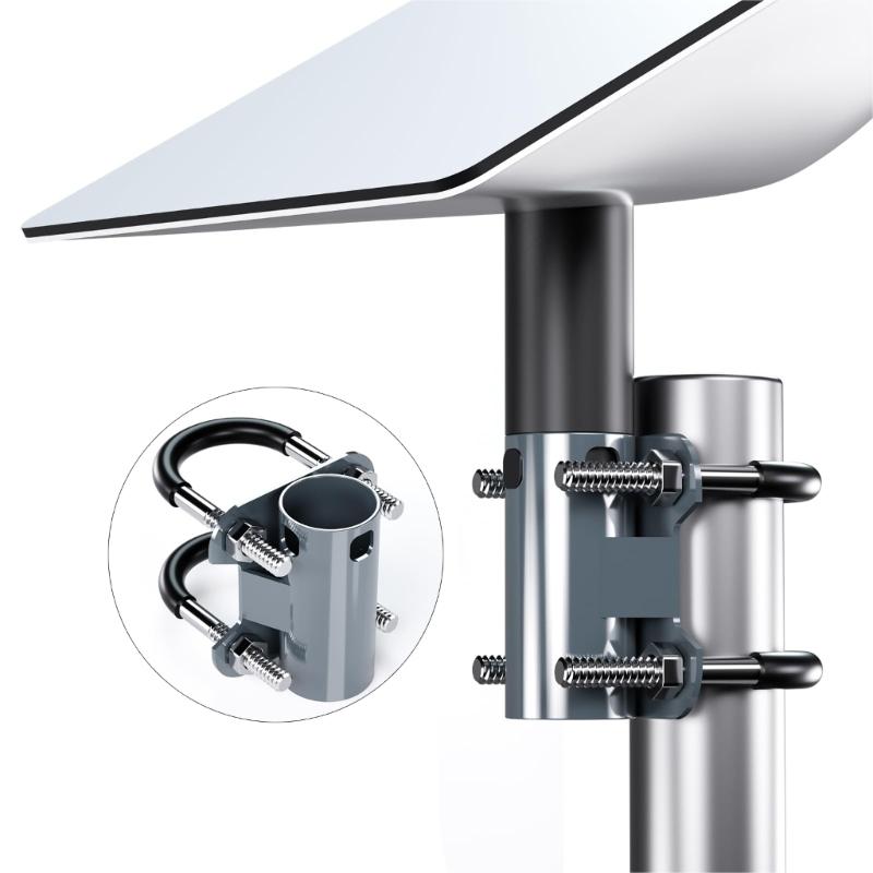  Bolt Clamp Set Weather Resistant Antennas Mounting Brackets Heavy Duty Steel  Brackets Quick Fixing for Satellite V2