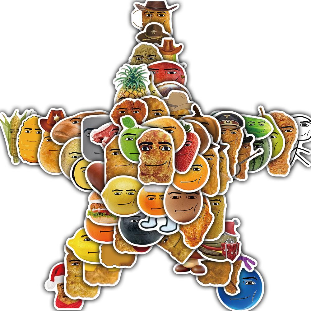 

58PCS Robloxs Face Winning Smile Chicken Nugget Meme Stickers Aesthetic Phone Laptop Motorcycle Phone Gifts Wall Sticker