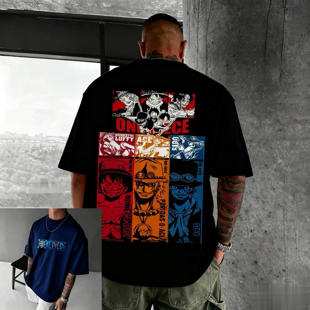 T-shirt Graphique One Piece Oversize Anime Hommes Femmes Manches Courtes T-shirt Imprimé Cartoon Luffy Zoro Nami Chopper Été Décontracté Y2k Top