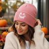 Halloween Embroidered Pumpkin Knit - Funny Novelty Winter Hat for Men and Women