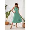Summer Casual Holiday Dress Women Lace Up High Waisted Pleated Ball Sleeveless