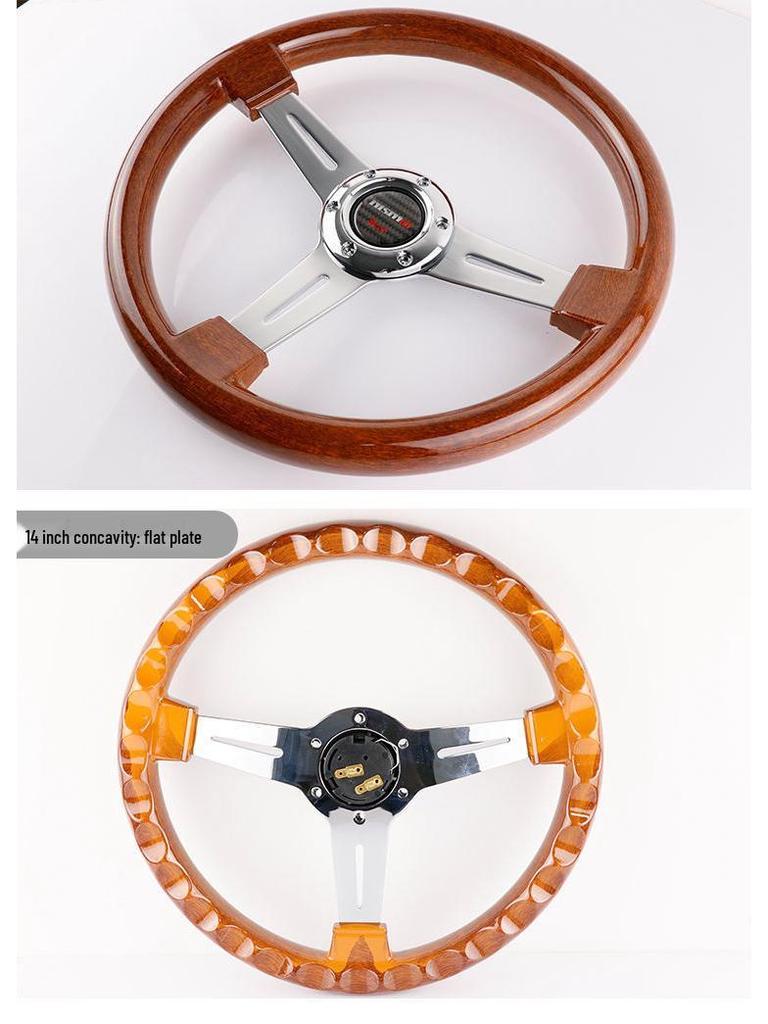 14" Retro Ferskentrefinish Ratt, Universell Passform for Beidouxing, Jetta & Yishen, Racing Titandesign