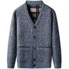 Men S Casual Fleece Knitted V Neck Cardigan Sweater
