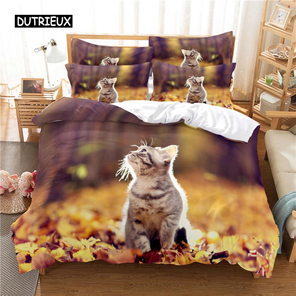 Lovely Cat Bedding Set Duvet Cover Set 3d Bedding Digital Printing Bed Linen Queen Size Bedding Set Fashion Design